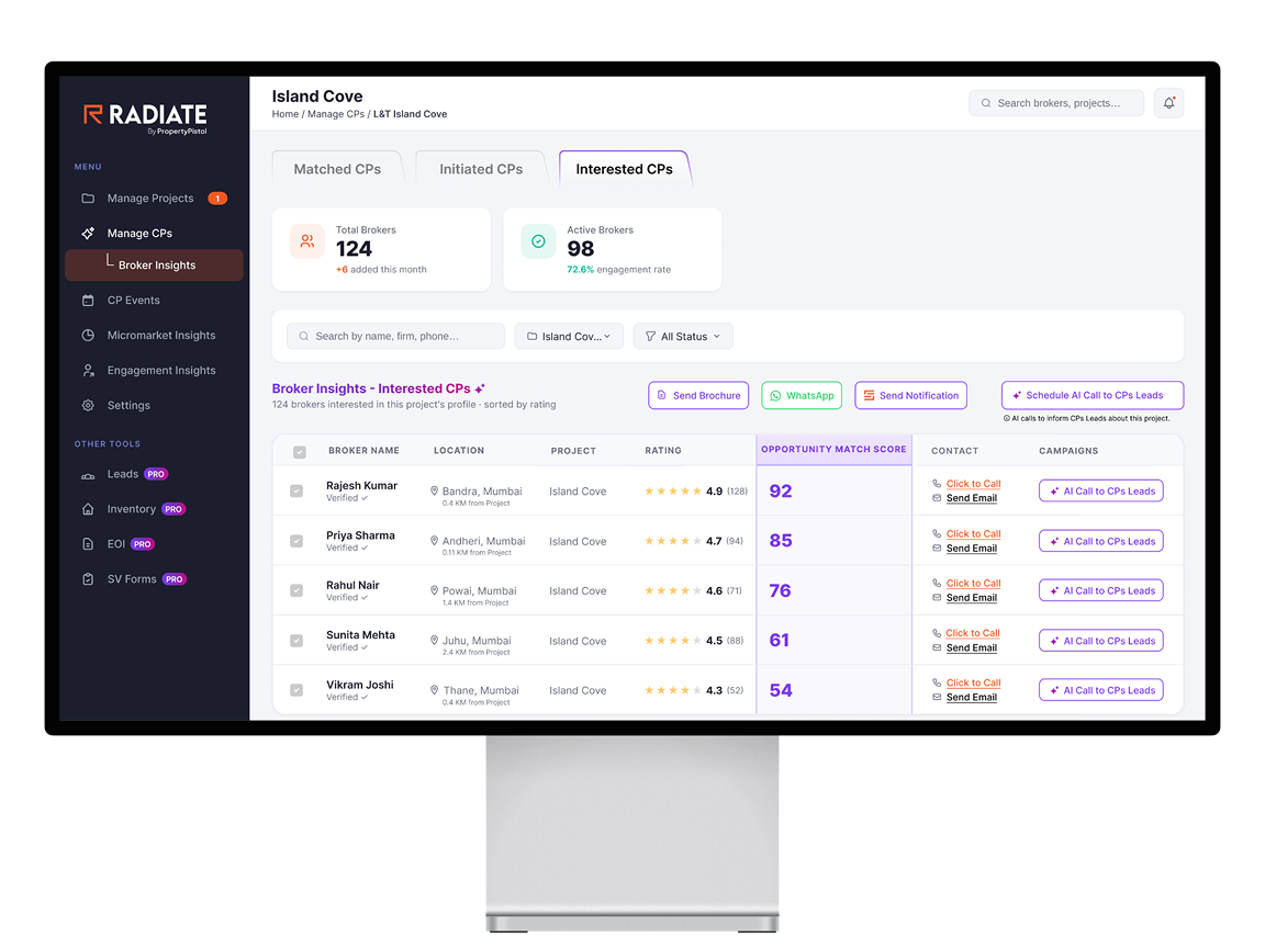 Radiate dashboard preview